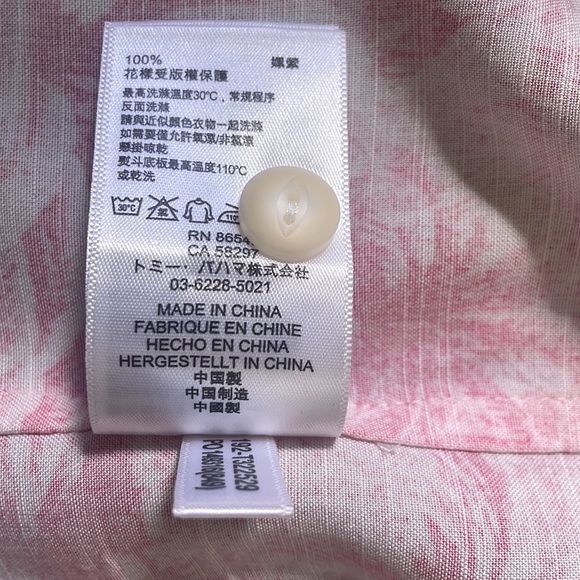 NWOT Tommy Bahama Pink/White Primo Palms Camp Shirt size XL 💯 Rayon - Picture 8 of 9